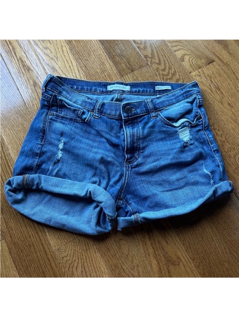 Banana Republic Distressed Blue Jean Shorts